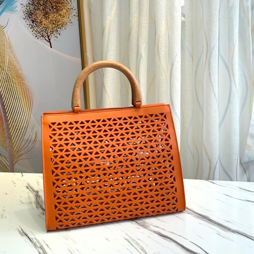 프라다 트라이앵글 로고 아일릿 탑핸들백 1BG405-1 MX