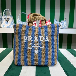 프라다 라지 라피아 토트백 1BG392  PD1-B