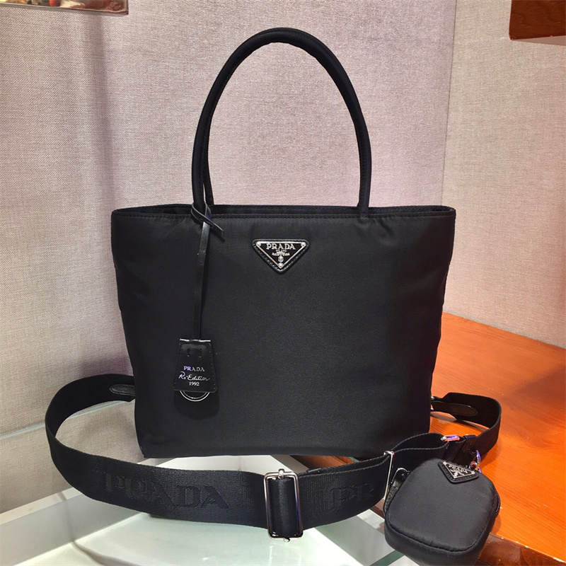 프라다 토트백 Prada Black Nylon bag with bow 1BG320 PD1-B