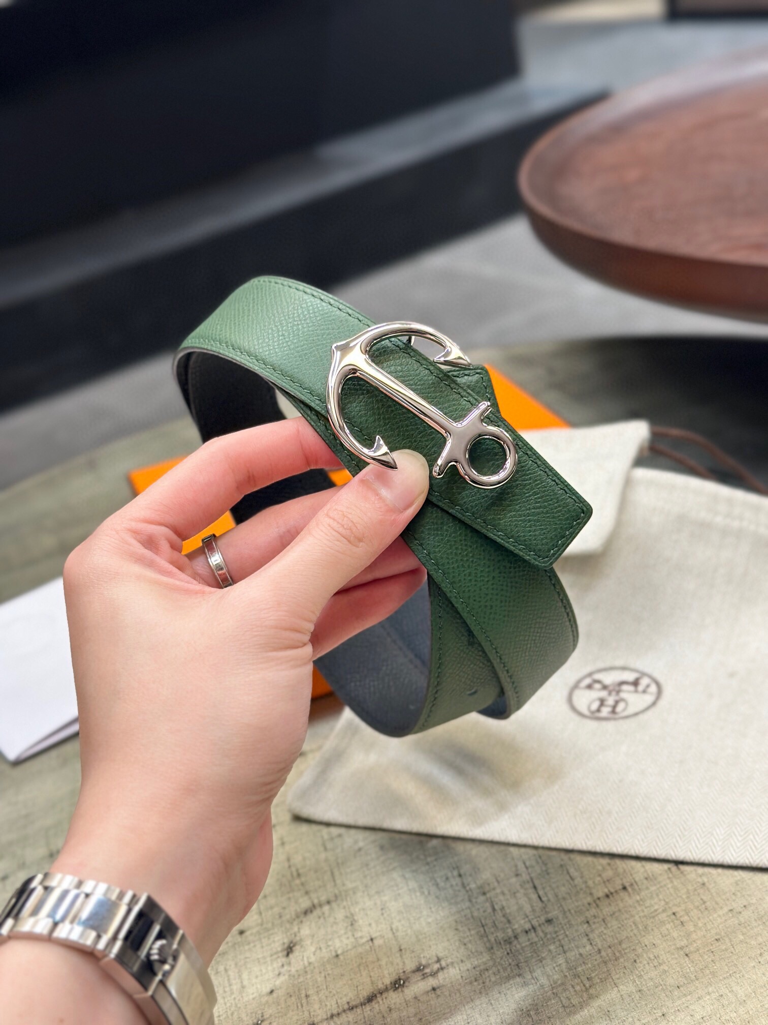 에르메스 2024 남성용 양면벨트 HM087 GD