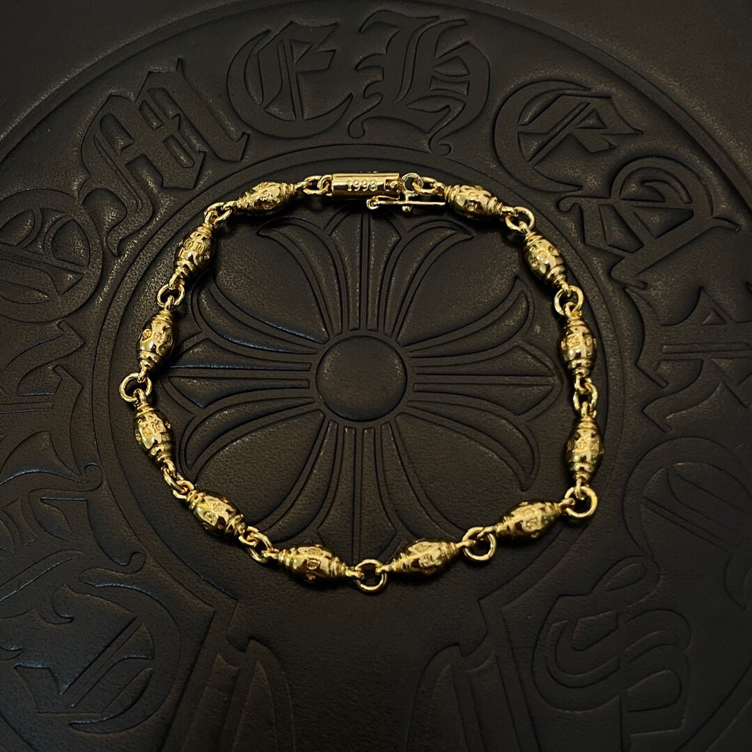 크롬하츠 24SS 로고 금장 팔찌 SN981 AGG