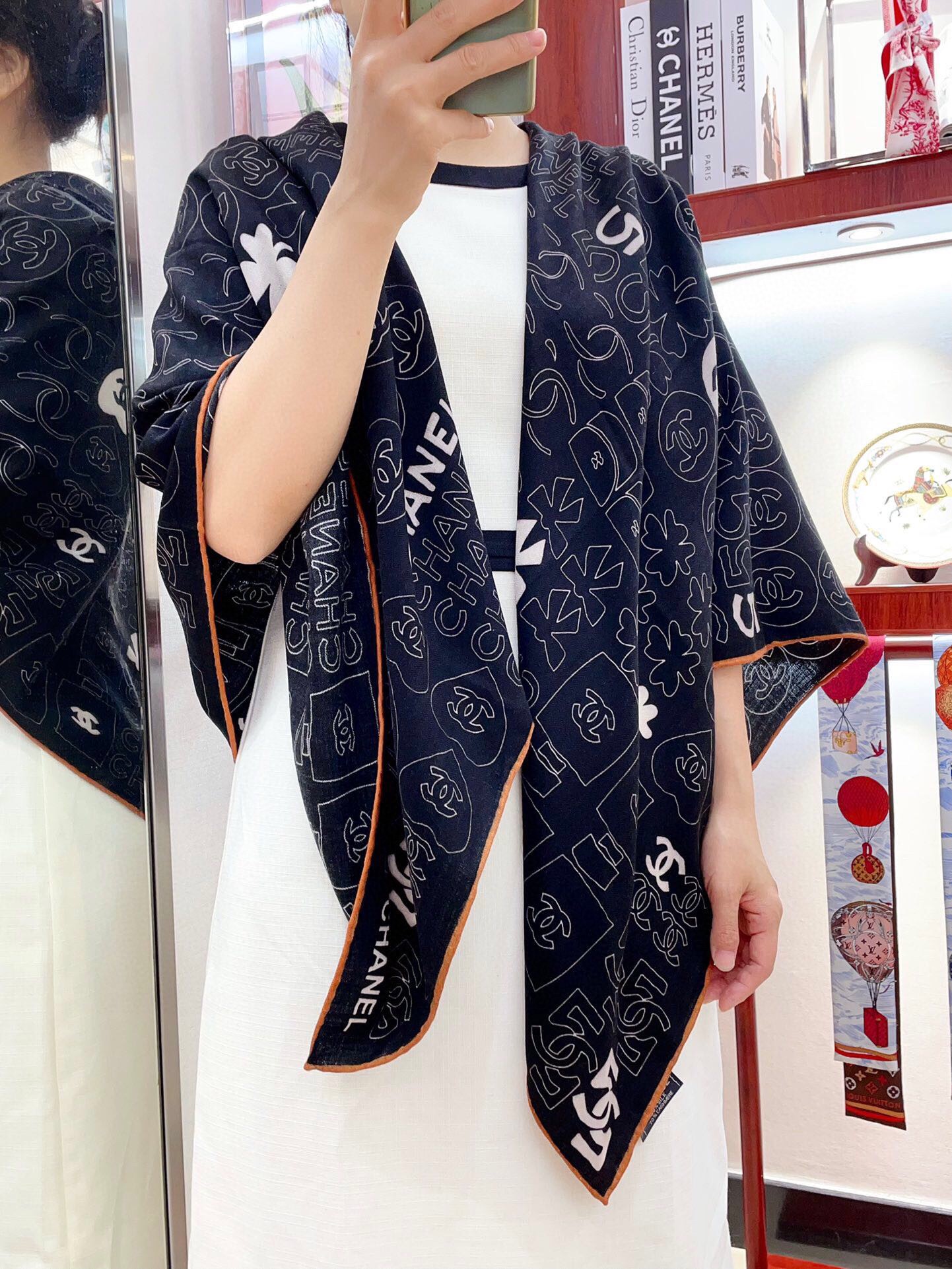 샤넬 캐시미어70+실크30 스카프 SN1000 SG1_A