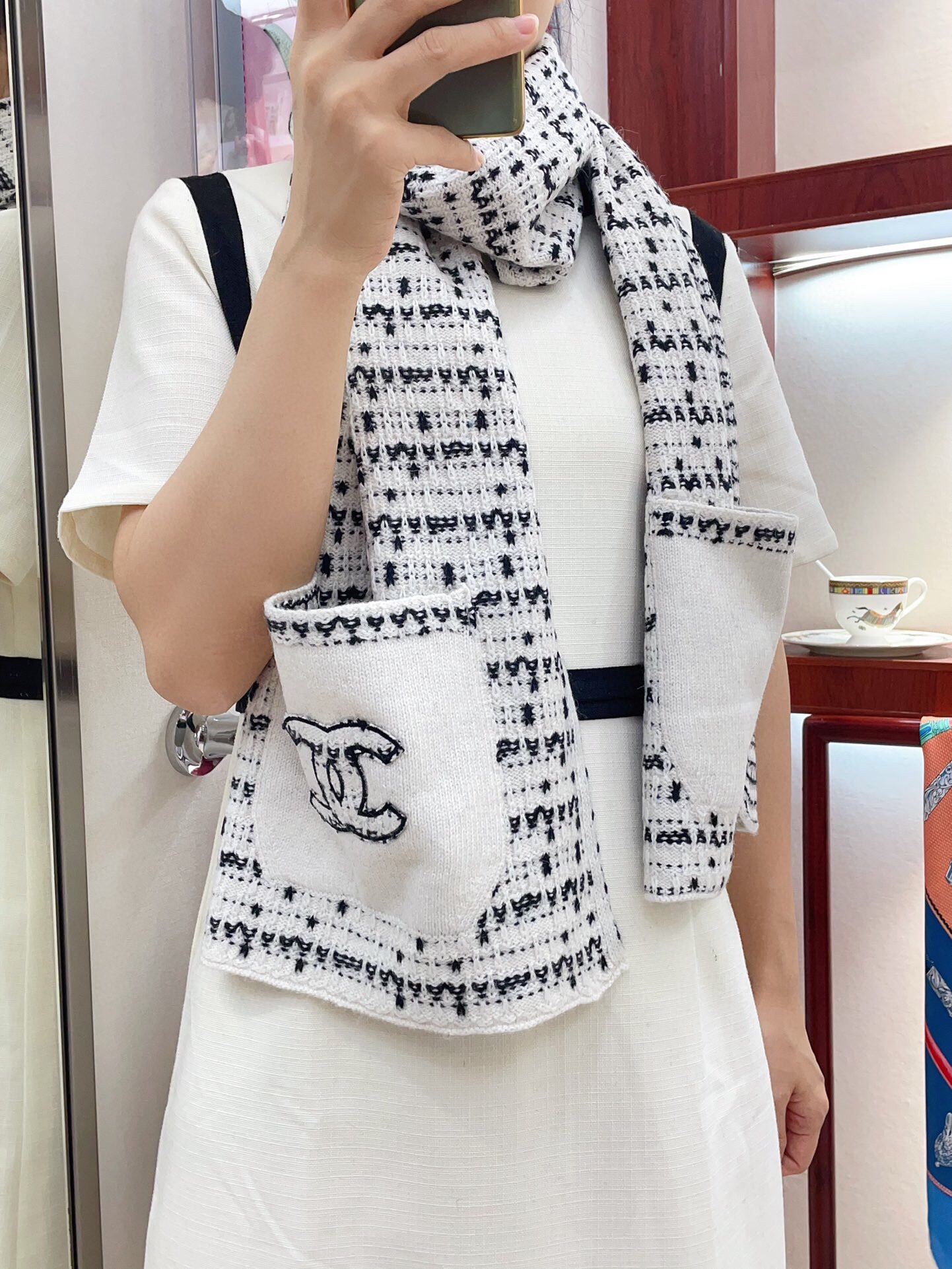 샤넬 캐시미어 스카프 SN1001 SG1_A