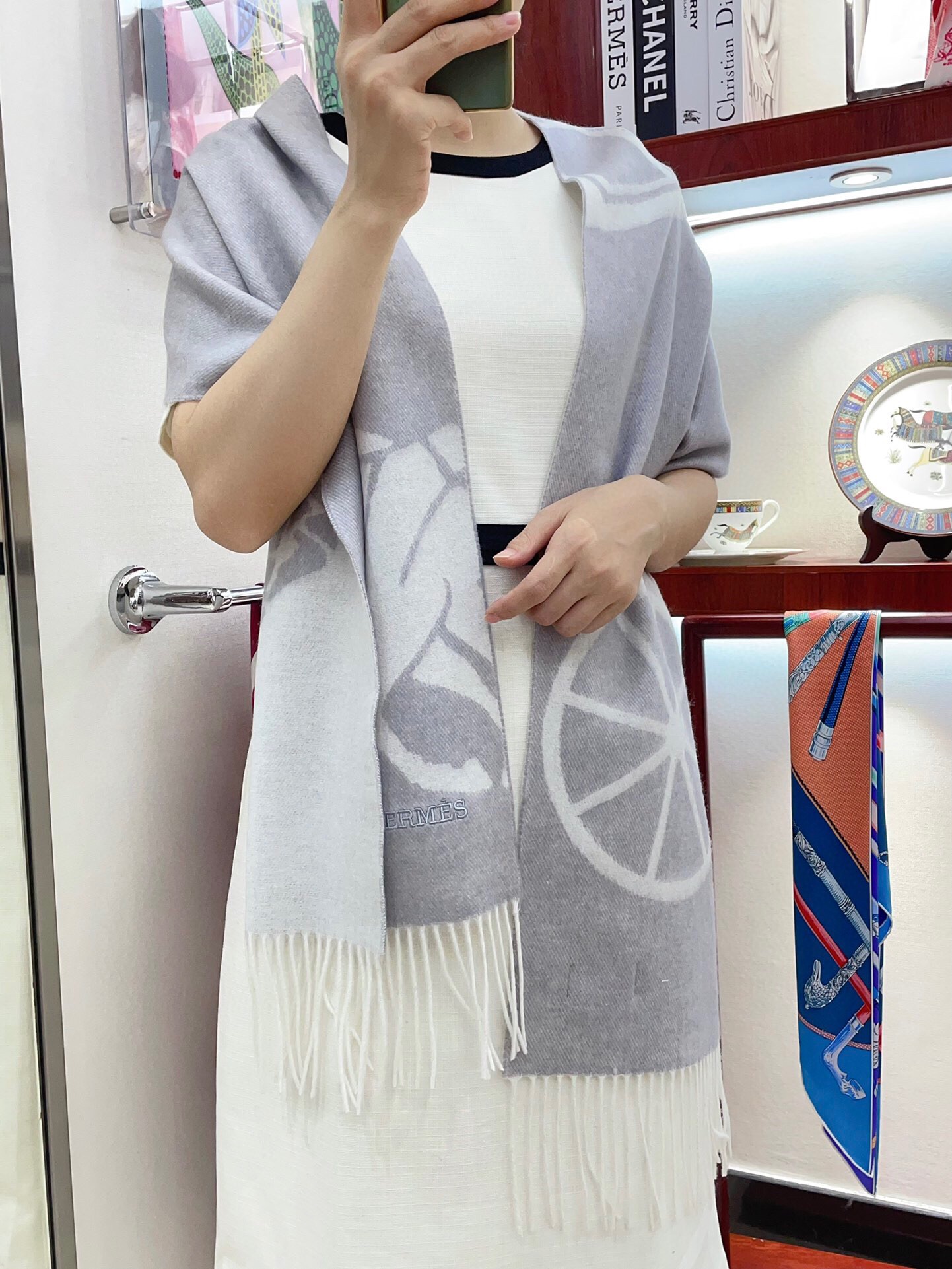 에르메스 울 스카프 SN1056 SG1_A