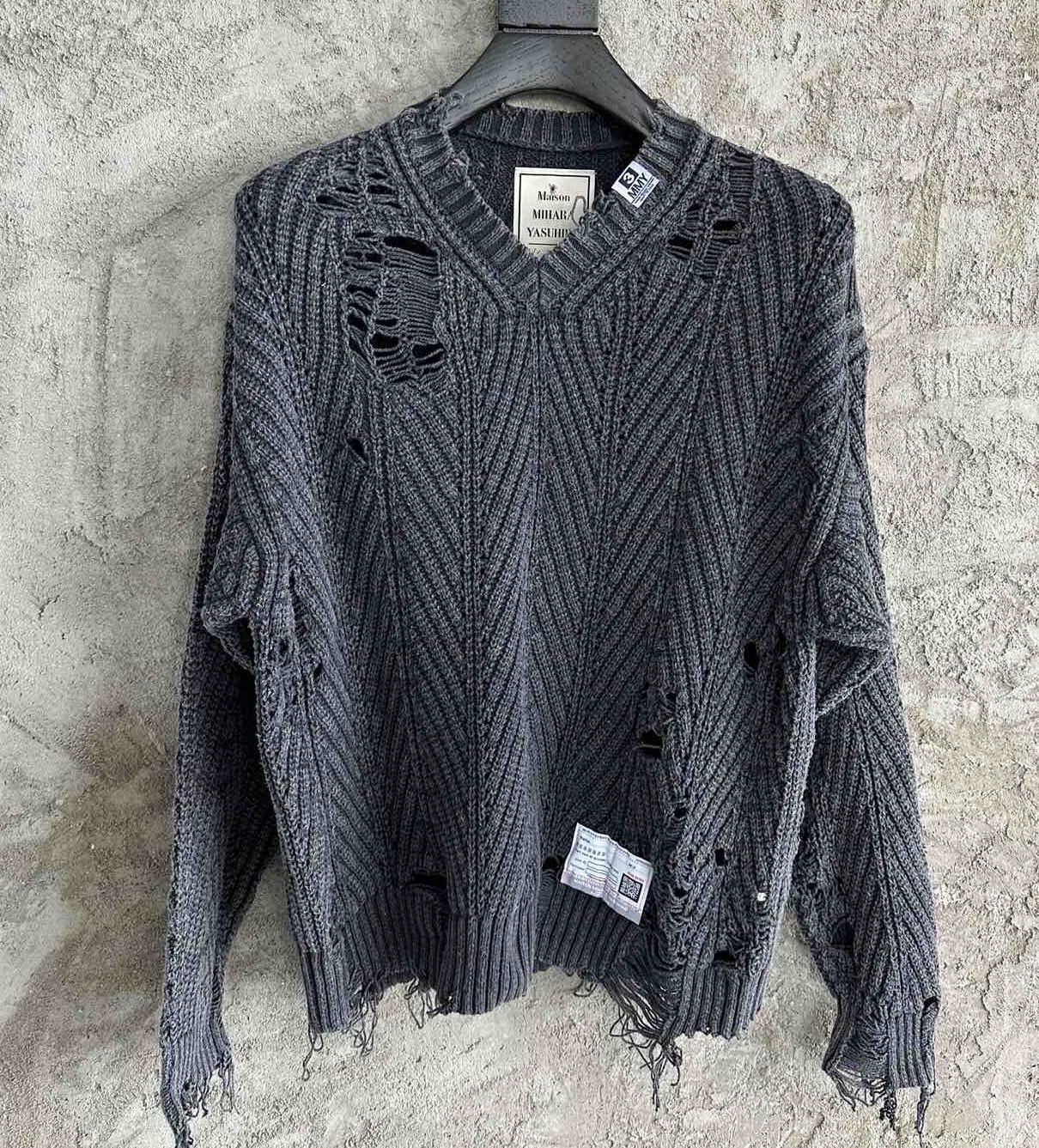 메종미하라야스히로 2025 남성용 니트 풀오버   GT011  HD