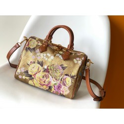 루이비통 스피디 반둘리에 25 플로럴 패턴 골드 M21317 NMW