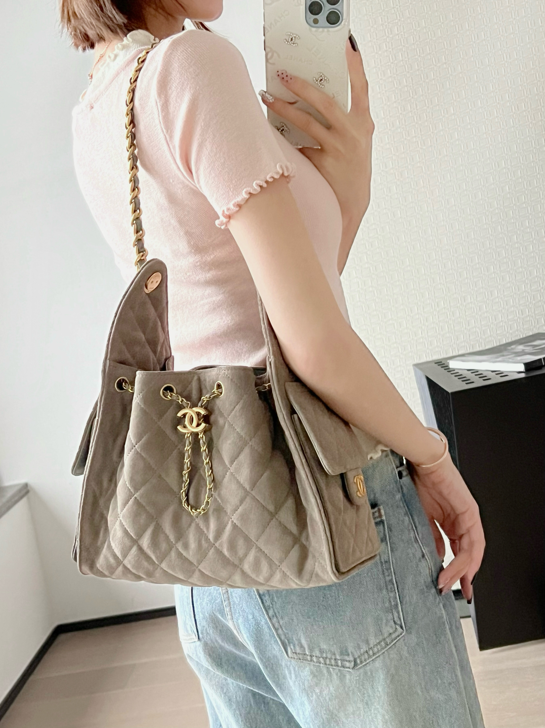 [홍콩명품.CHANEL] 샤넬25백 사이드포켓 골드 체인 호보백 스몰  CN278 JD