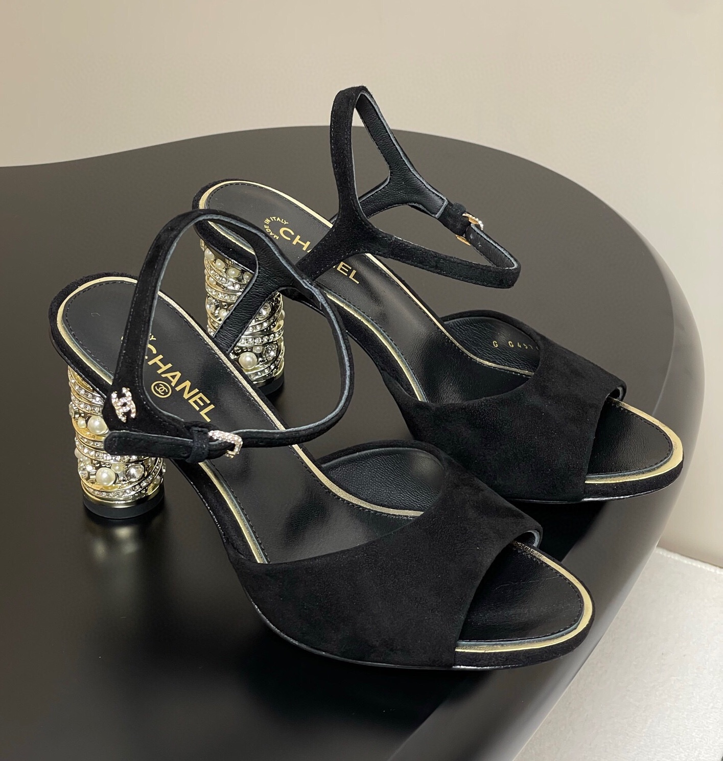 샤넬 2025 여성 뮬 하이힐 샌들 WA5413 DN