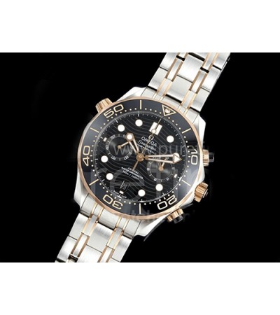 [홍콩명품시계.OMEGA] 오메가 시마스터 300m 크로노 실버/로즈골드 블랙 다이얼