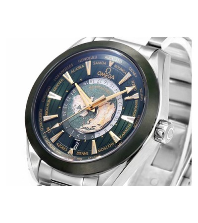 [홍콩명품시계.OMEGA] 오메가 시마스터 아쿠아 테라 자동 그린 다이얼 남성 시계 220.10.43