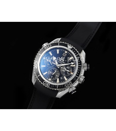 [홍콩명품시계.OMEGA] 오메가 시마스터 크로노 43mm 블랙 베젤 블랙 다이얼 고무스트랩