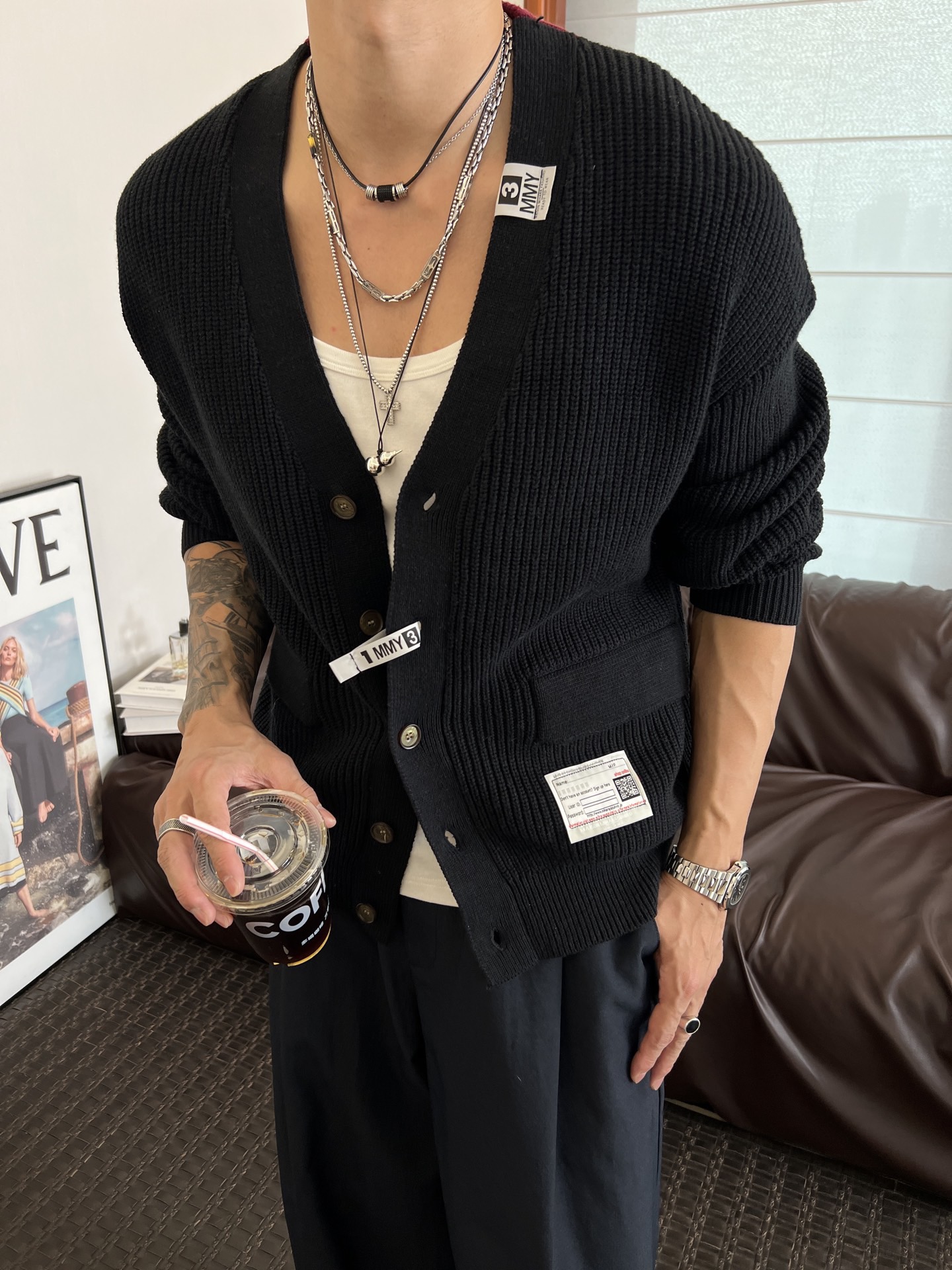 [홍콩명품.MMY] 메종 미하라 야스히로 2025 남성용 울혼방 가디건 GT356 HD  홍콩명품의류,구매대행,온라인명품