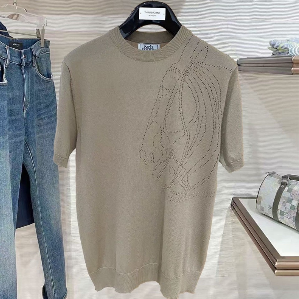 [홍콩명품.HERMES] 에르메스 2026 남성용 니트반팔 HM528 YB 홍콩명품의류,구매대행,온라인명품